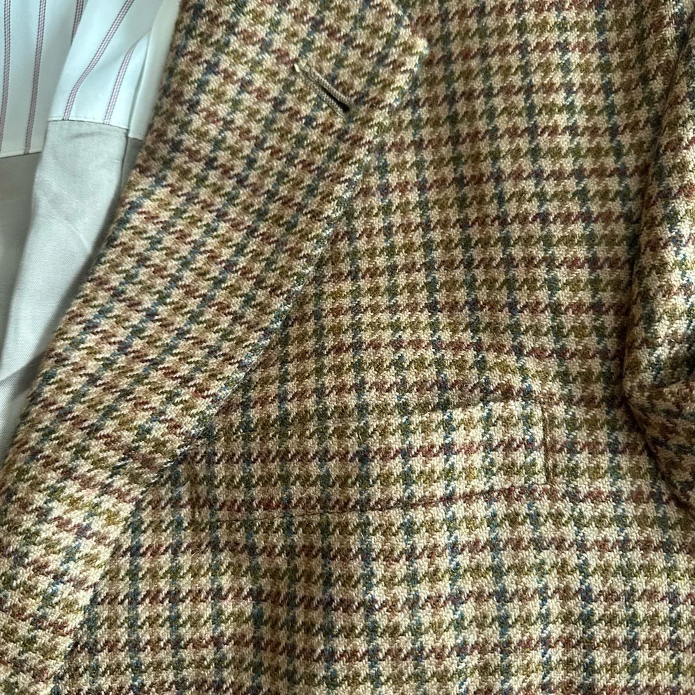 Vintage union made 80s 90s Tommy Hilfiger tweed wool Plaid Sport Coat 42L